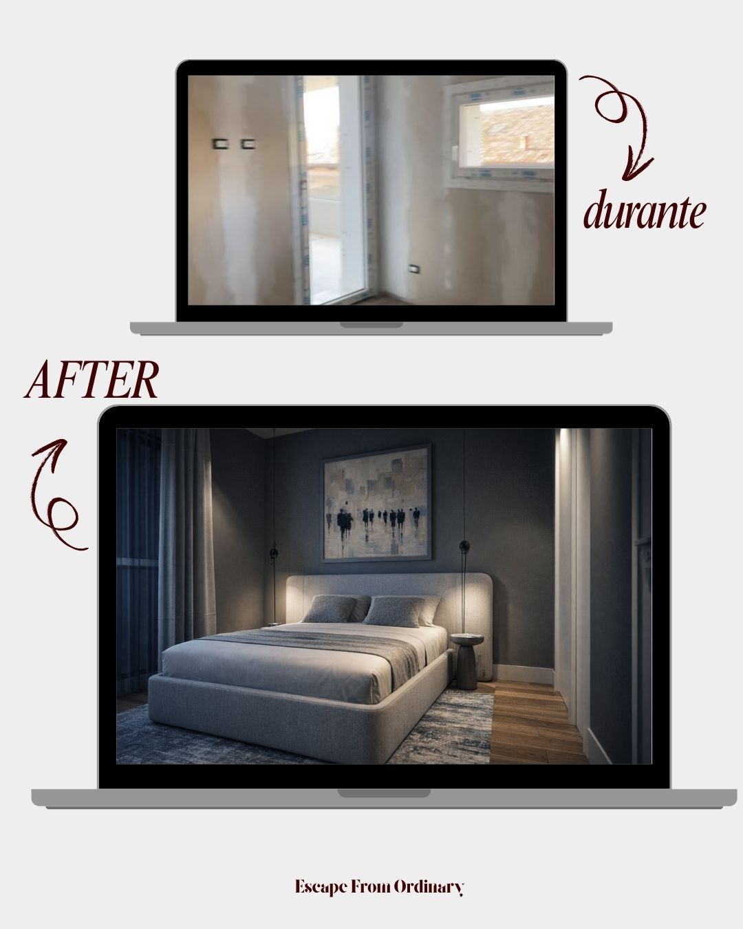 Interior design soggiorno con camino a Milano — risultato finale